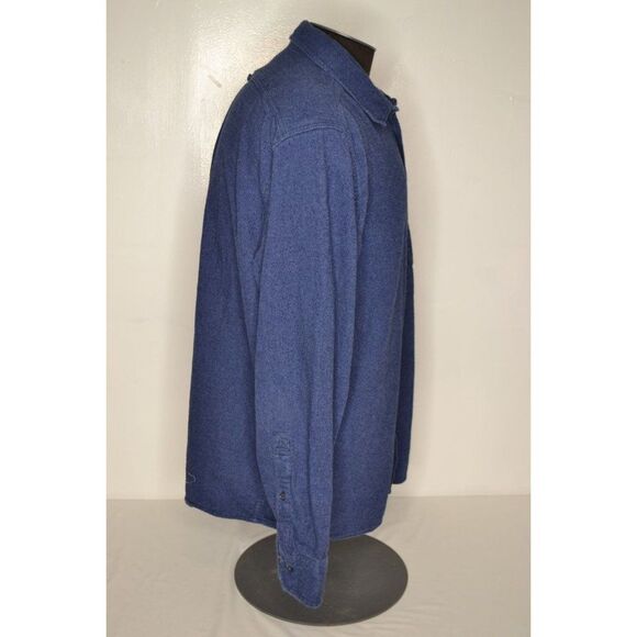 Eddie Bauer Men's XXL Blue Heavyweight Flannel Button Down Long Sleeve Shirt - Picture 5 of 11